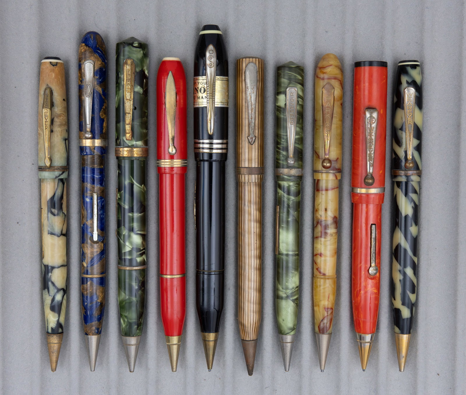 Assorted Marbleized Fountain Pen Pencil Combinations (10), Lot D (1 of 2)