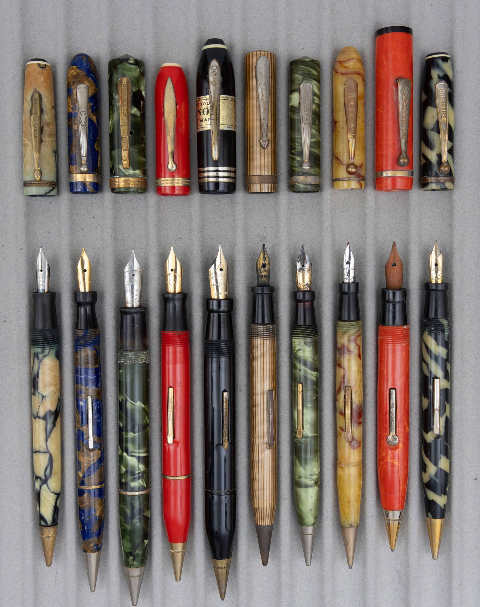 Assorted Marbleized Fountain Pen Pencil Combinations (10), Lot D - 2