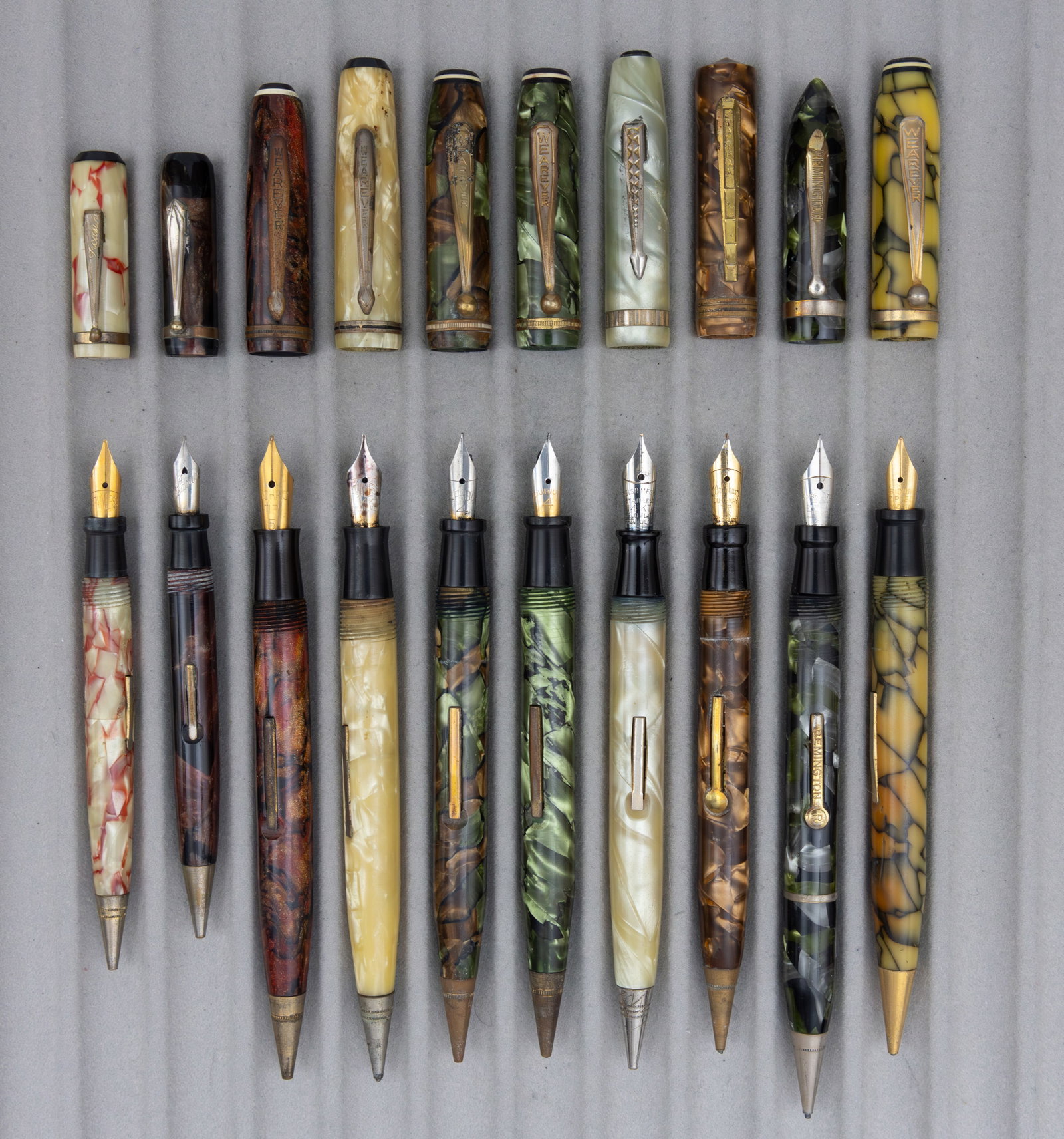 Assorted Marbleized Fountain Pen Pencil Combinations (10), Lot C - 2