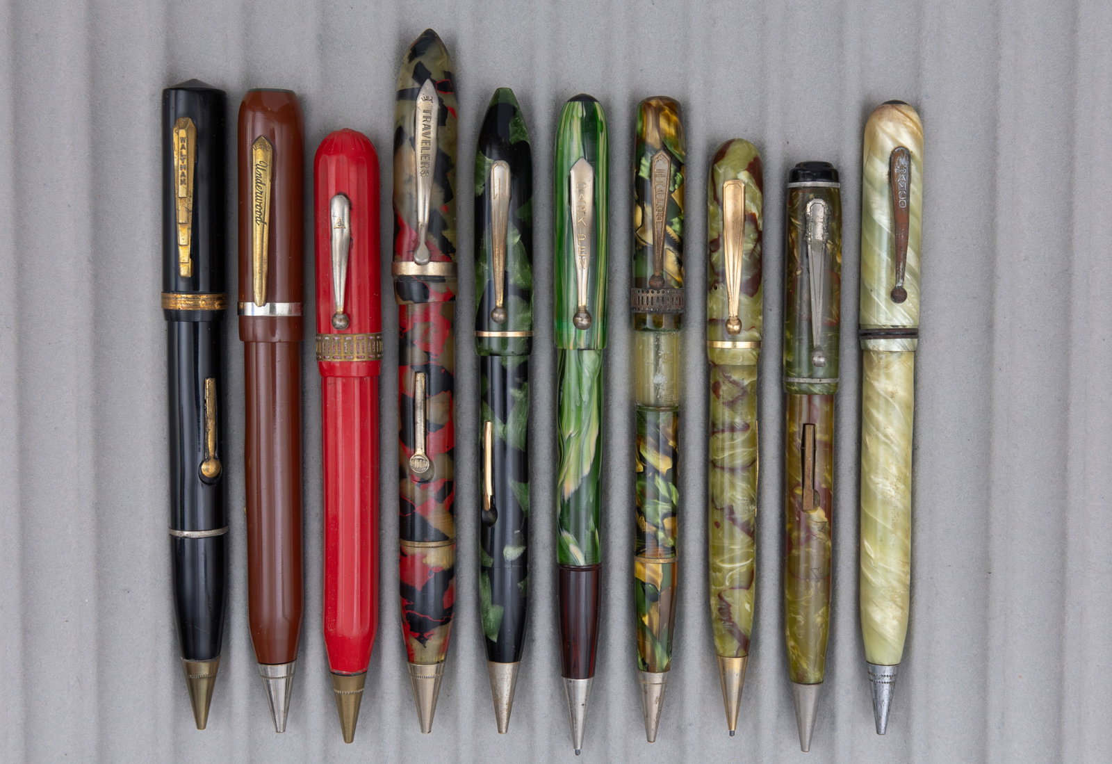 Assorted Marbleized Fountain Pen Pencil Combinations (10), Lot B (1 of 2)