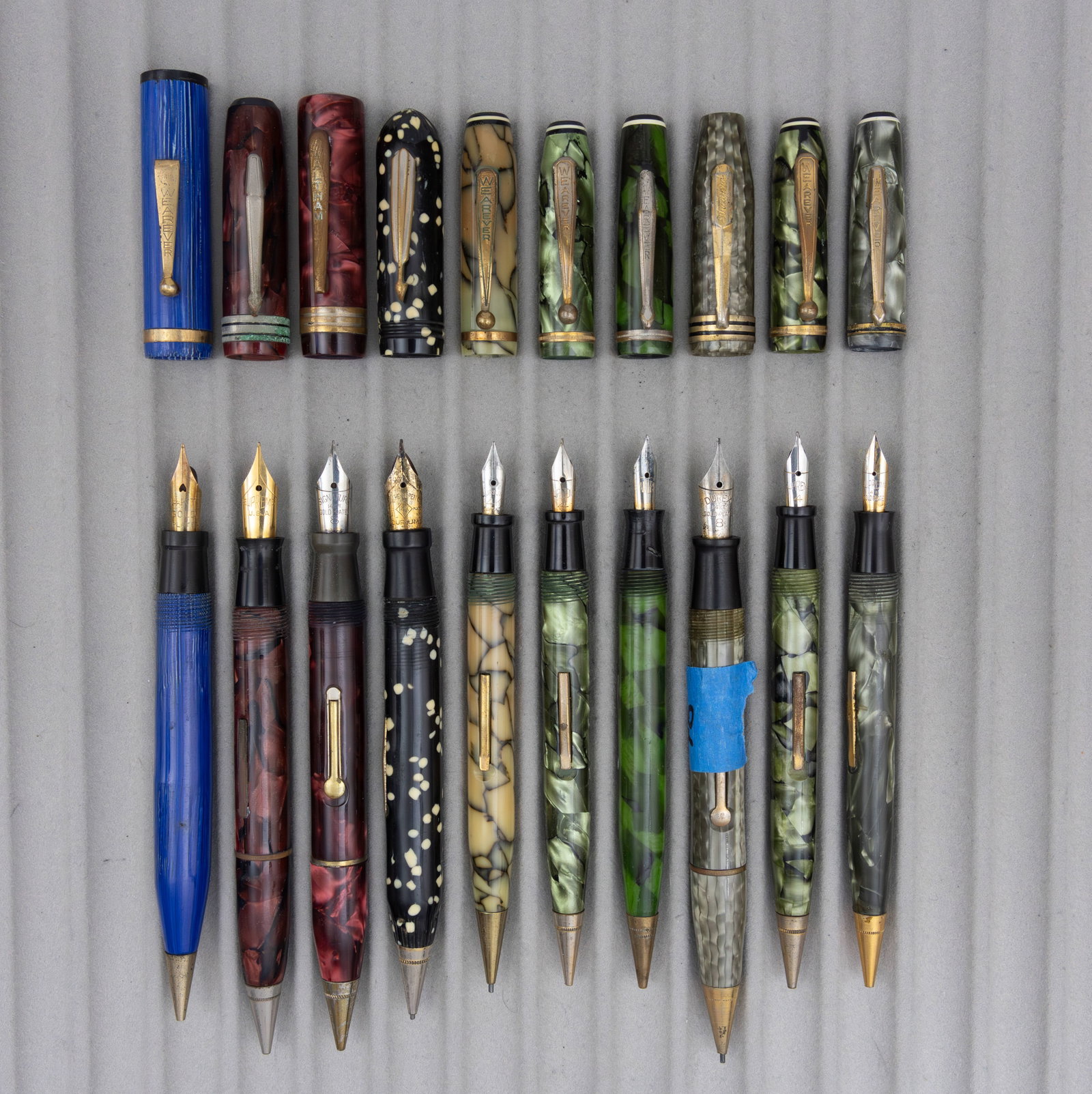 Assorted Marbleized Fountain Pen Pencil Combinations (10), Lot A - 2