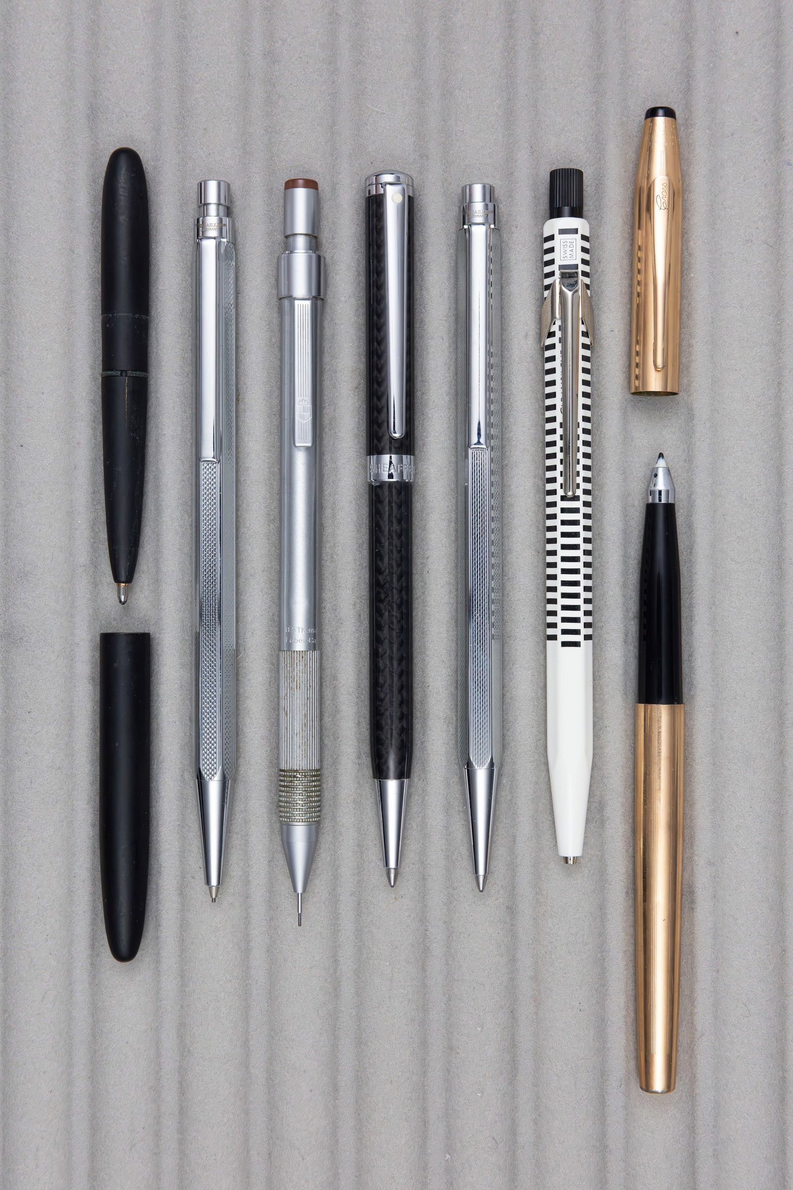 Assorted Ballpoint Pens, Pencils, Caran dAche, Cross, Faber Castell (7) - 2