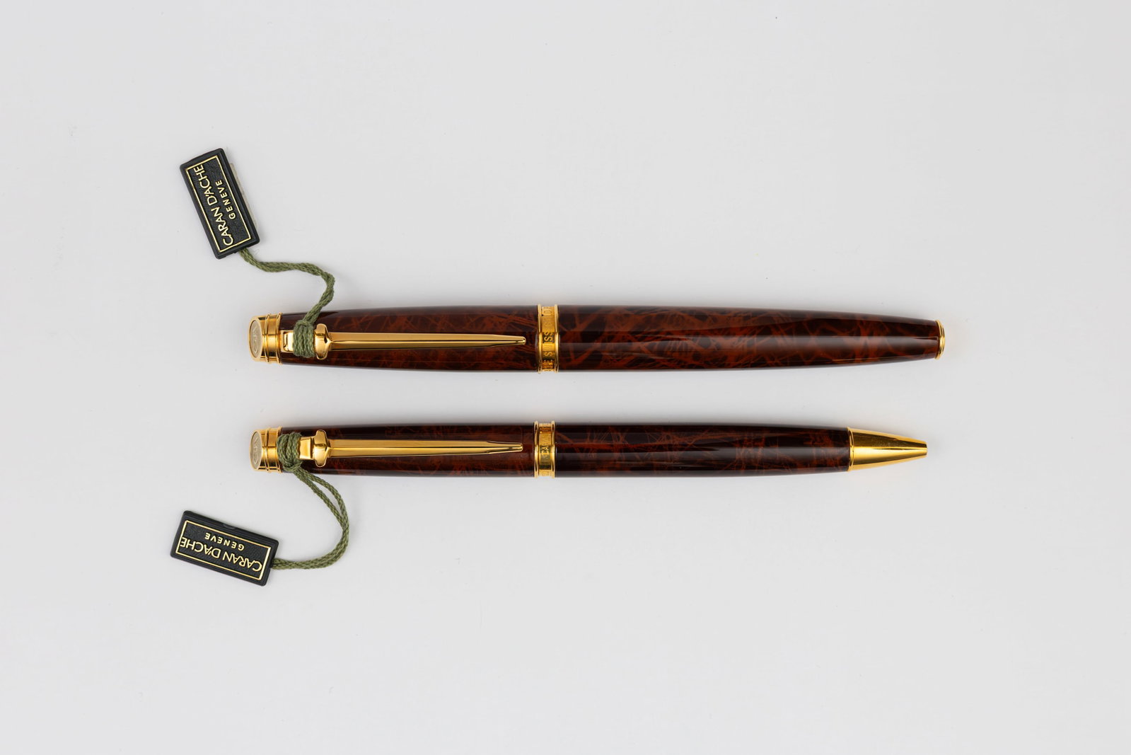 Caran d’Ache Leman Tortoise Lacquer Rollerball, Ballpoint Pen Set (1 of 2)