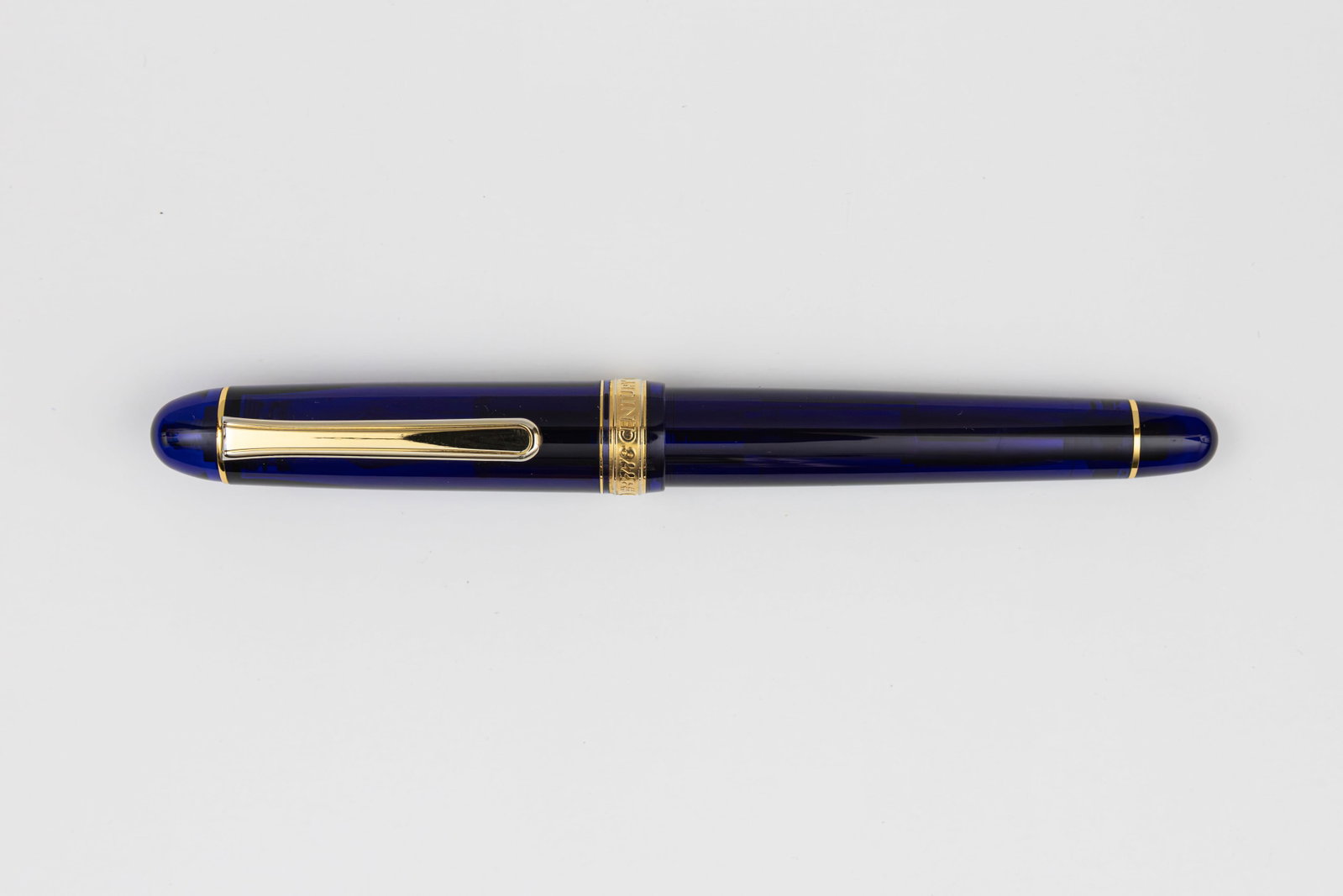 Platinum Century 3776 Transparent Blue Fountain Pen, Coarse 14K Nib (1 of 3)