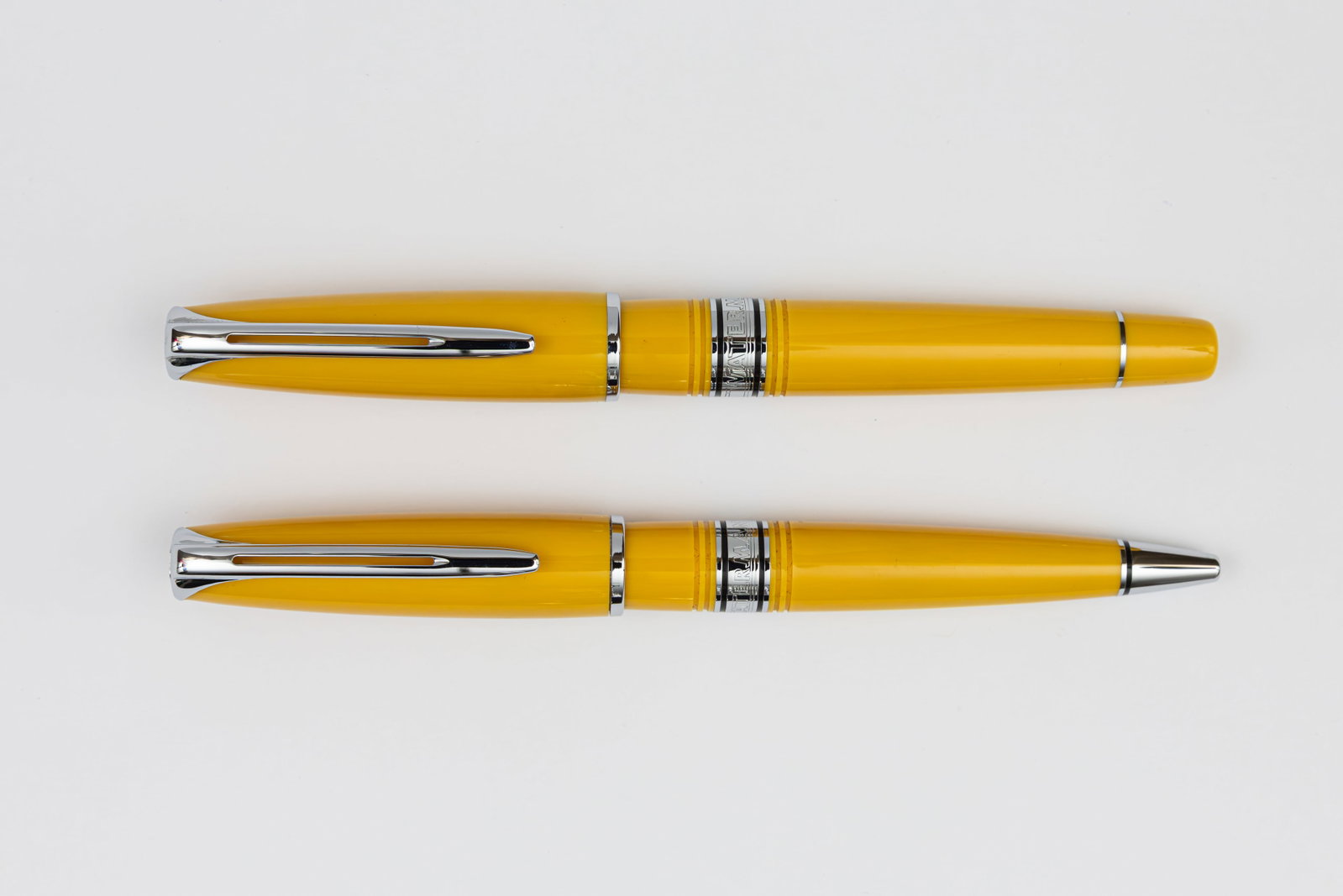 Waterman Charleston Yellow Fountain Pen & Ballpoint Set (1 of 3)