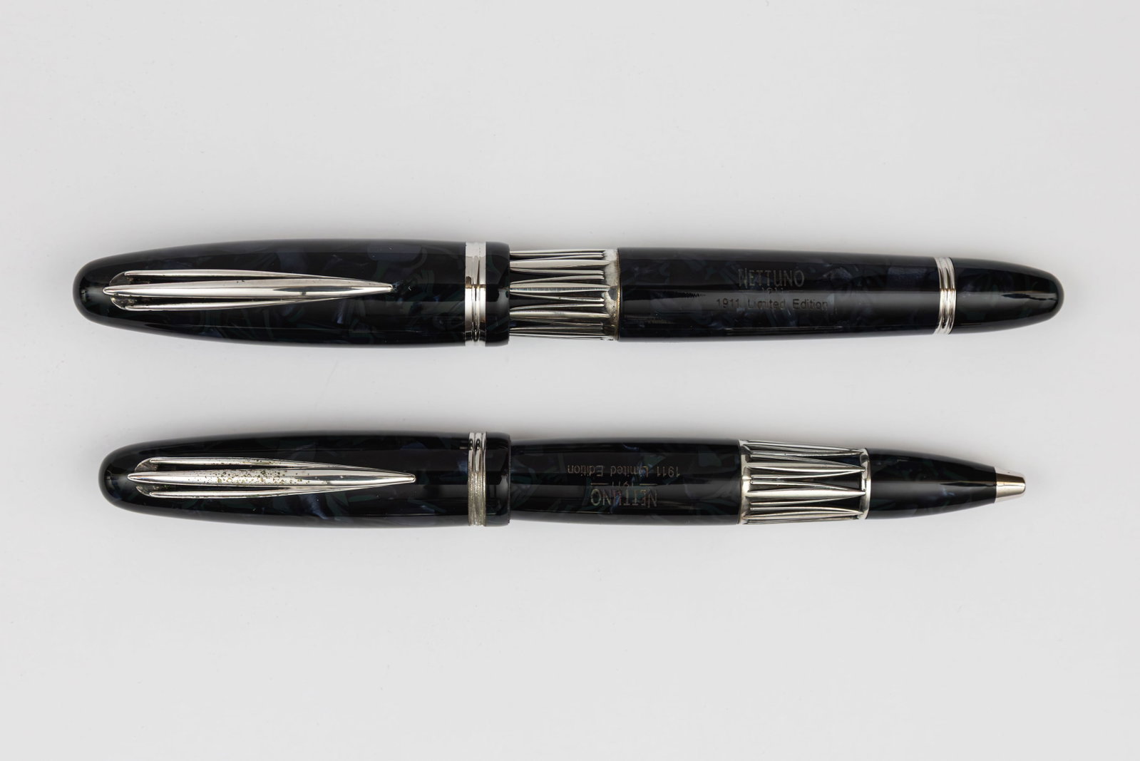 Nettuno 1911 Blue Marble Sterling Silver LE Fountain Pen Set (1 of 3)