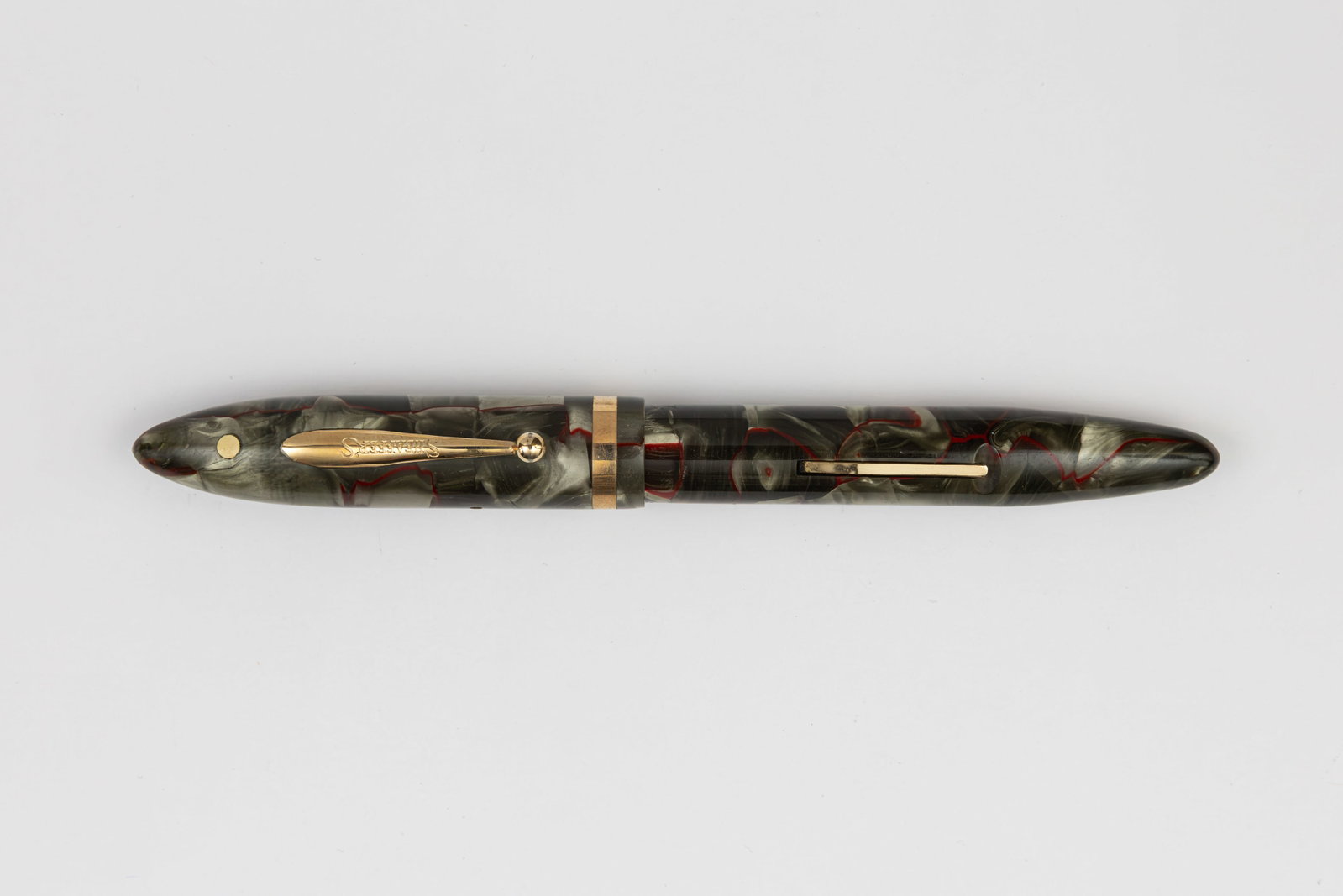 Sheaffer Balance Oversized Grey Pearl Red Veins Fountain Pen (1 of 3)