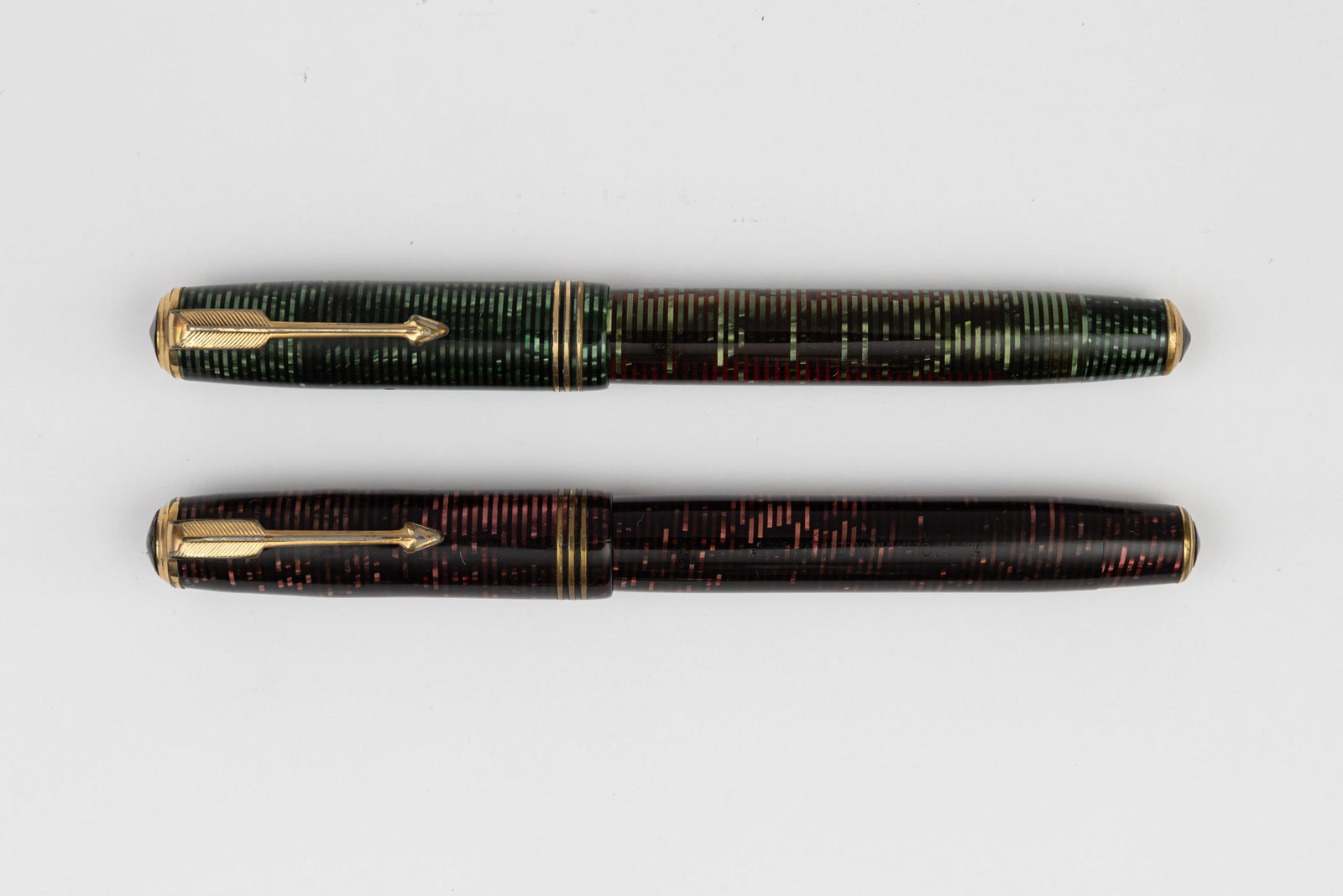 Parker Vacumatic Standard Burgundy & Emerald Fountain Pens (1 of 3)