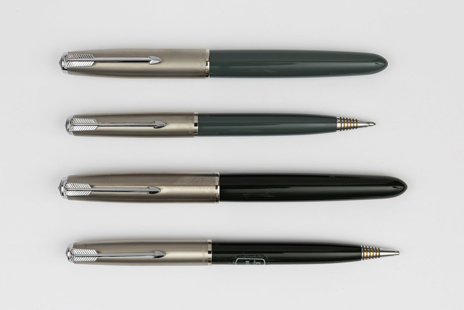 Parker 51 Aerometric Navy Grey, Forest Green NOS Fountain Pen Sets (1 of 4)