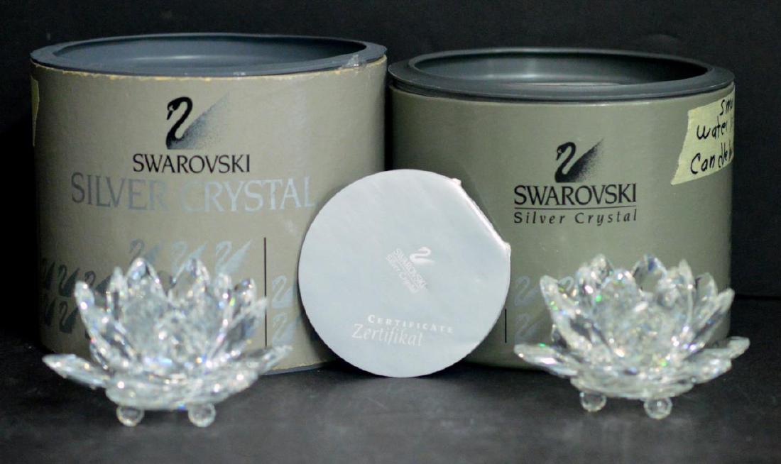 Pair of Swarovski Crystal Waterlily Candleholders (1 of 7)