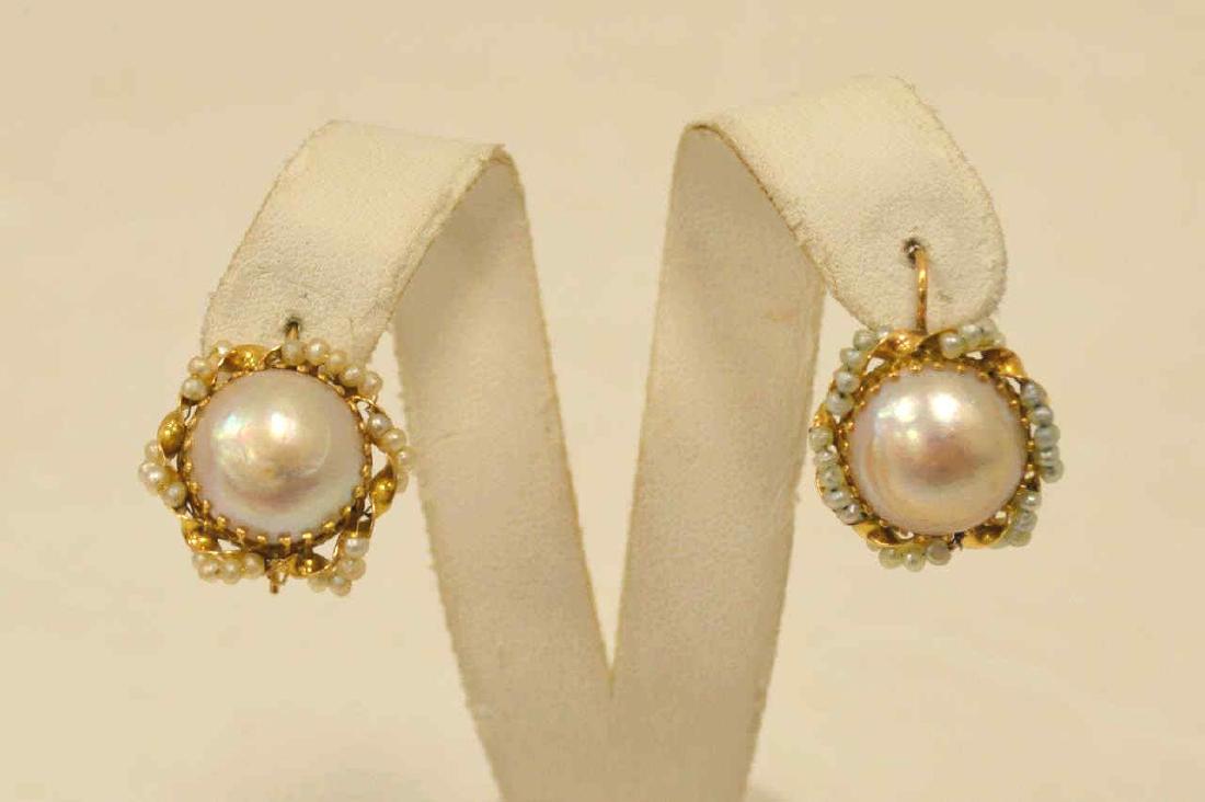 14kt yellow gold mabe pearl earrings (1 of 4)
