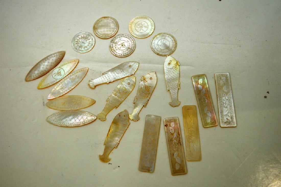 Twenty Antique Mother-of-Pearl Game Counters (1 of 2)