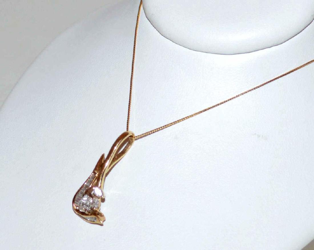 14kyg Freeform Diamond Pendant (1 of 3)