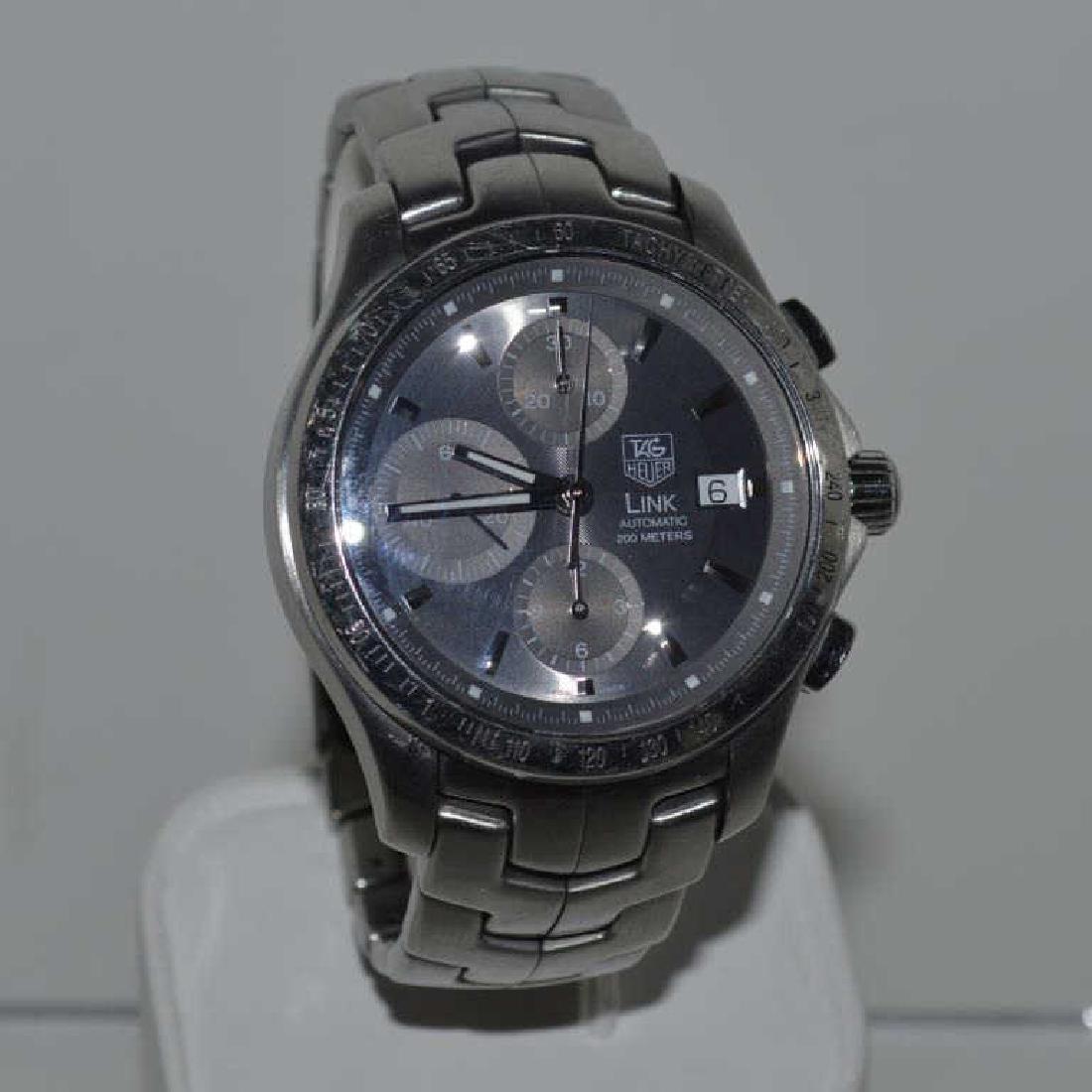 Stainless Tag Heuer Link Chronograph watch (1 of 4)
