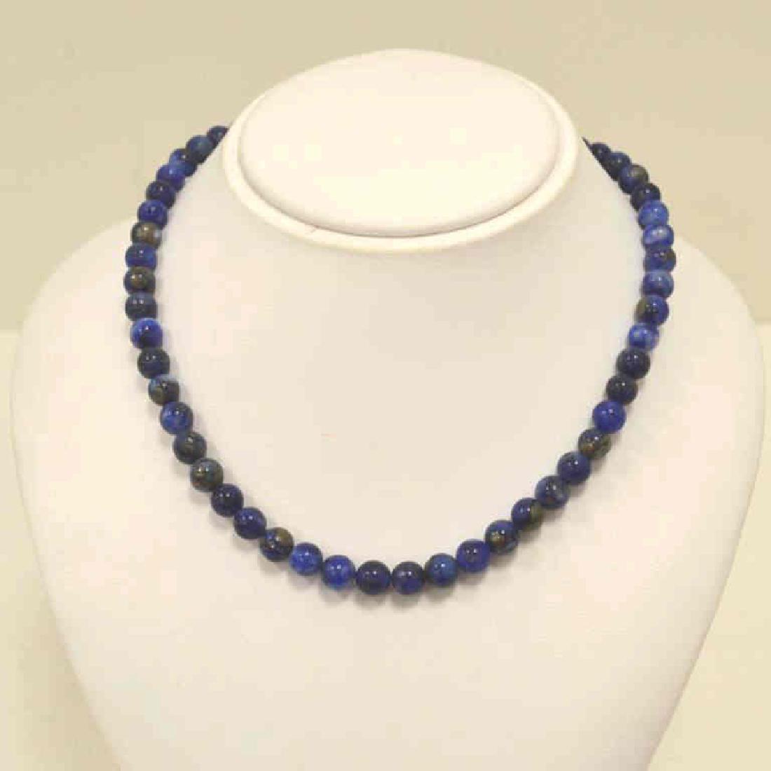 Blue lapis beaded necklace (1 of 3)