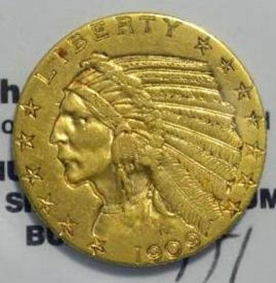 1909-D $5 Indian Head Gold Half Eagle XF (1 of 3)