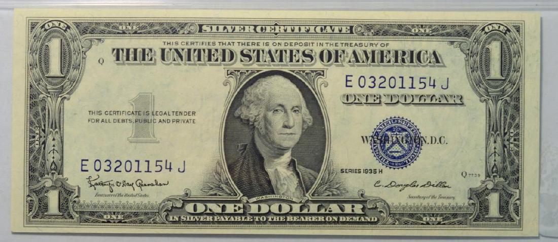 1935-H $1 Silver Certificate Note PMG GU 66 EPQ (1 of 4)