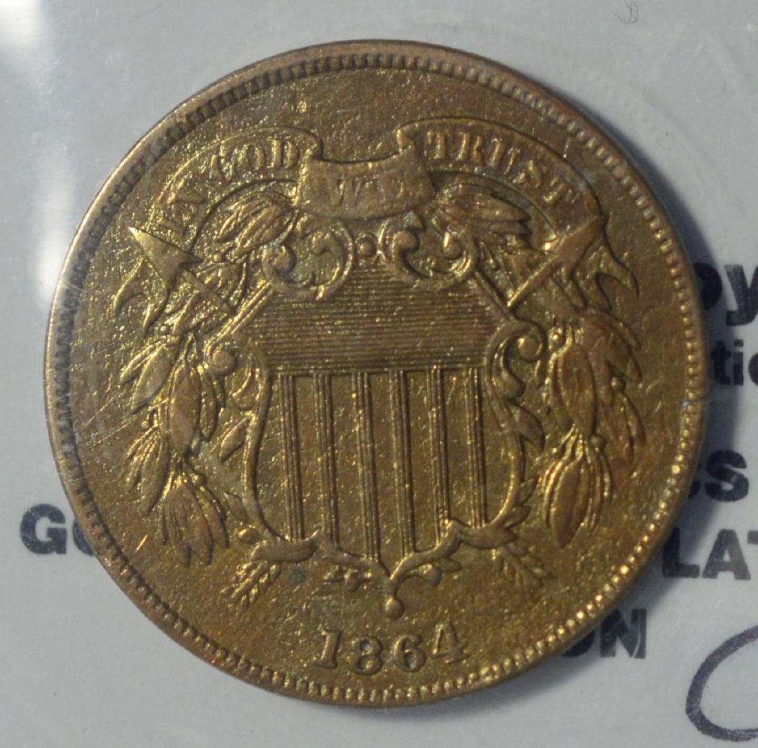 1864 Two Cent Piece XF Cleaned (1 of 3)