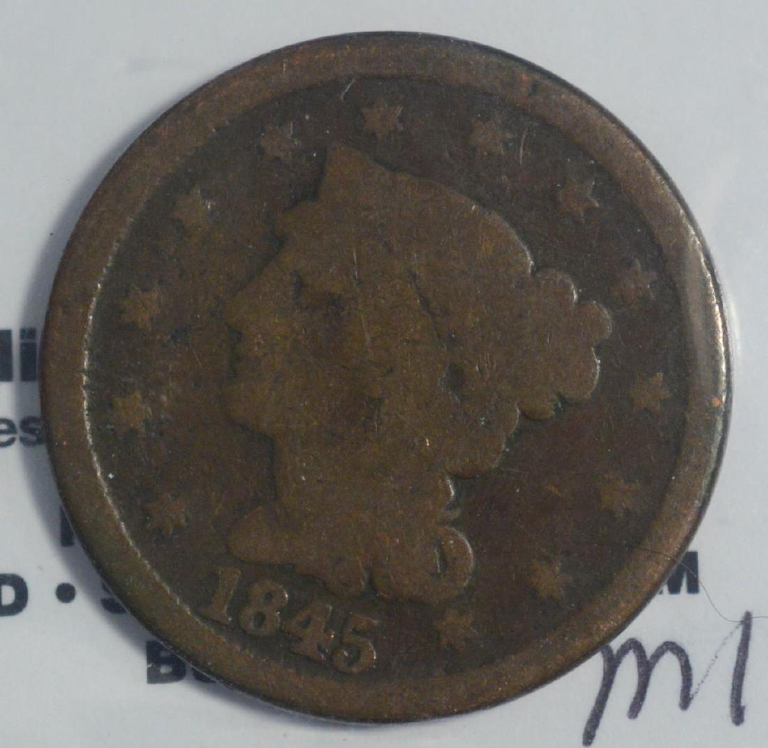 1845 Large Cent AG (1 of 3)