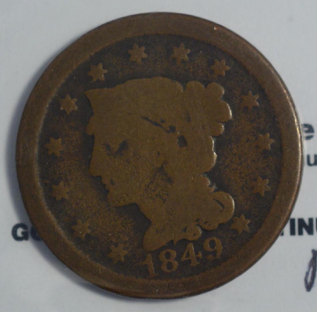 1849 Large Cent VG (1 of 3)