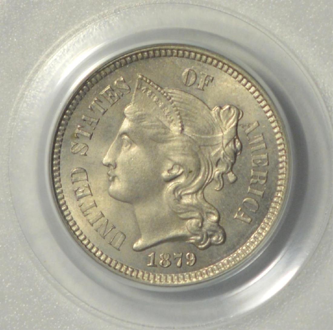 1879 Nickel 3 Cent Piece PCGS MS 65 Old Holder (1 of 3)