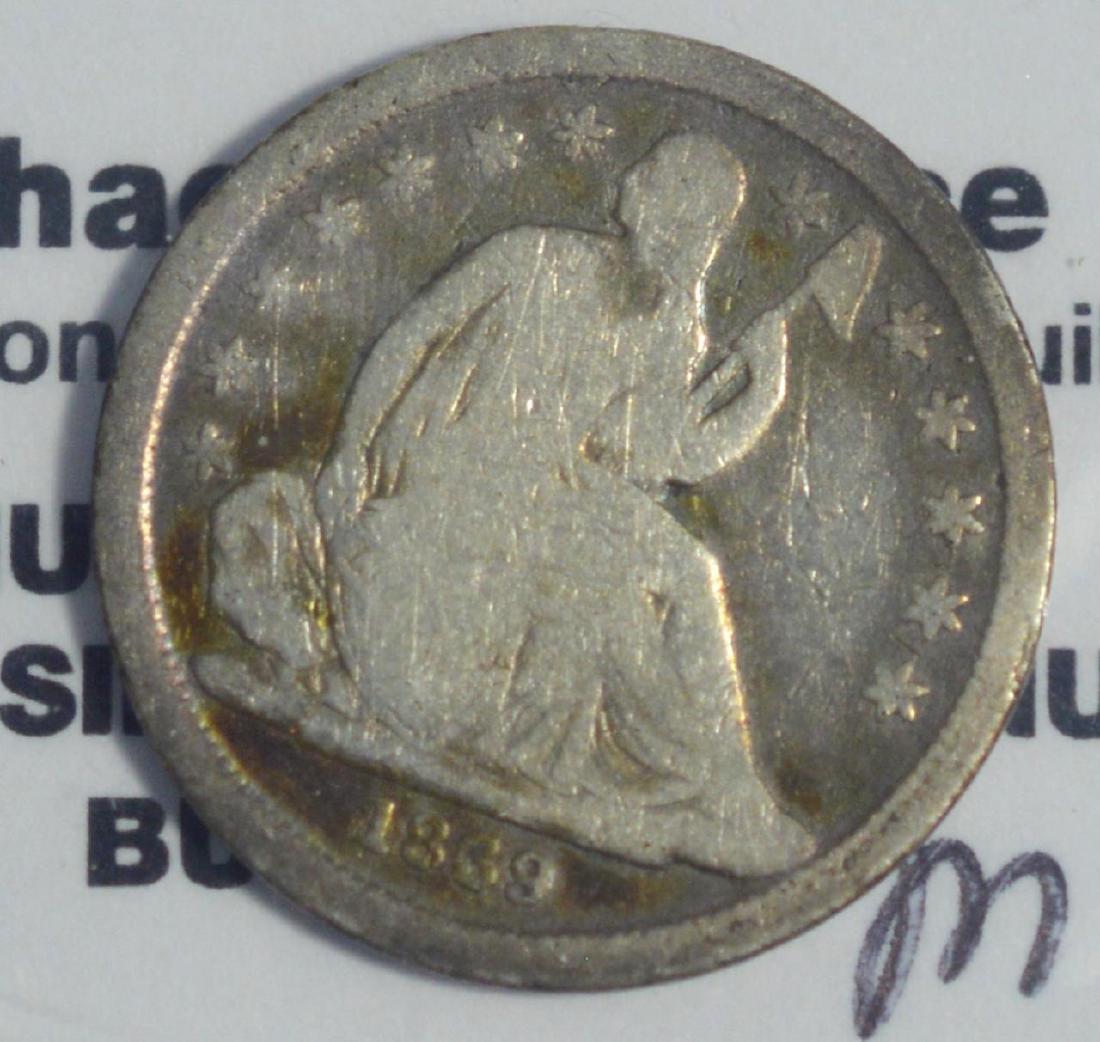 1839 Seated Liberty Dime Good- (1 of 3)