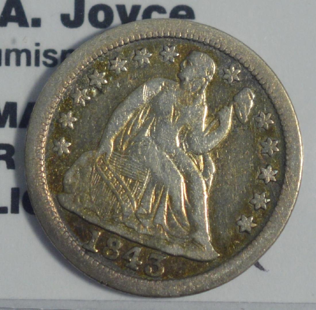 1843 Seated Liberty Dime VG+ (1 of 3)