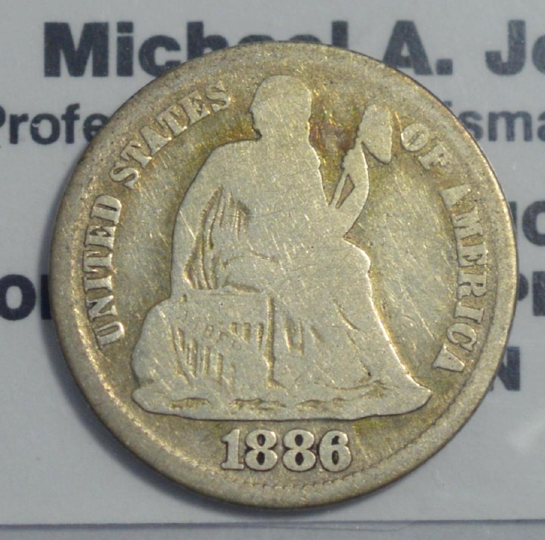 1886-S Seated Liberty Dime VG (1 of 3)