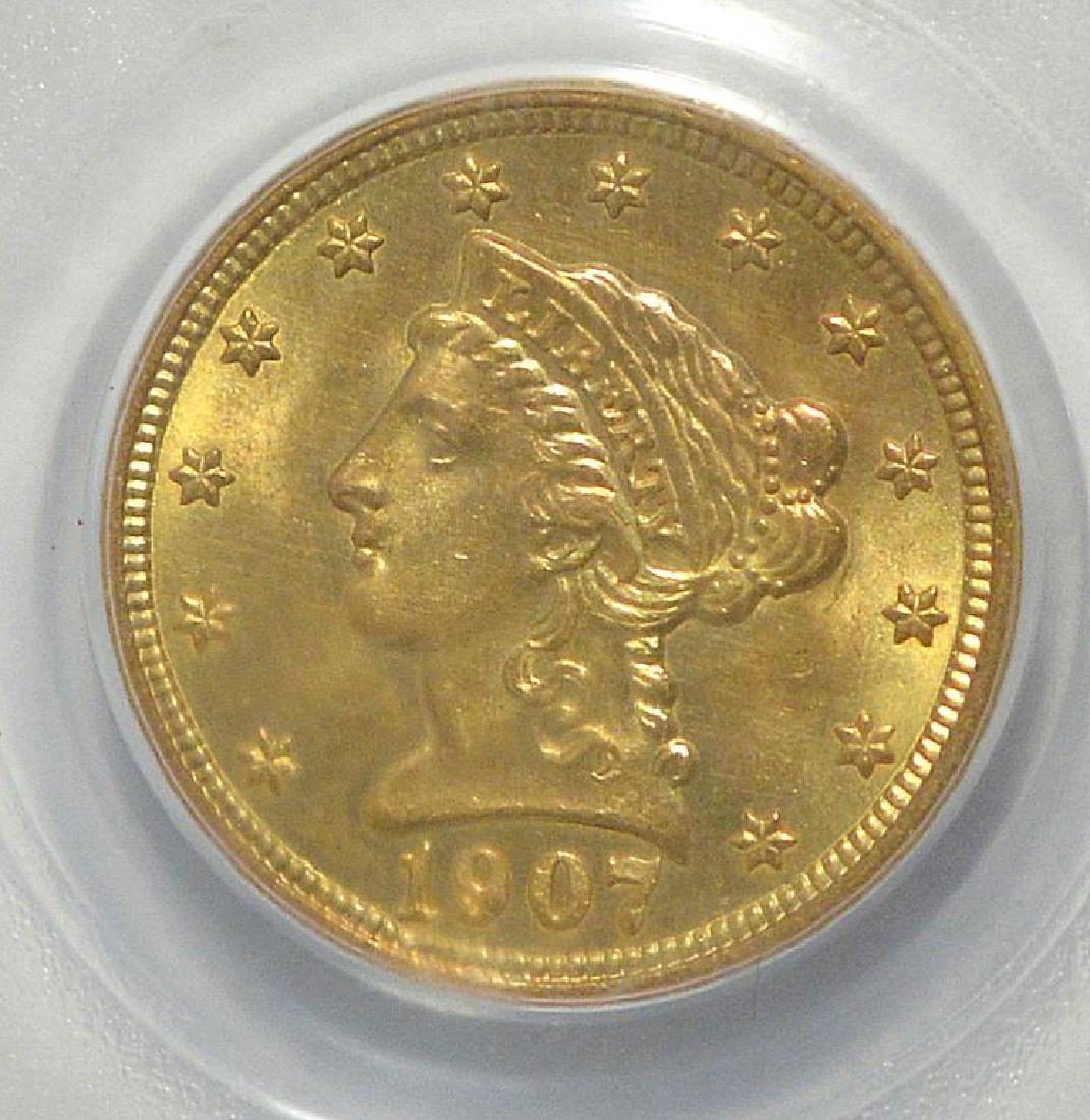 1907 G$2.5 Liberty Head Quarter Eagle PCGS MS 63 (1 of 3)