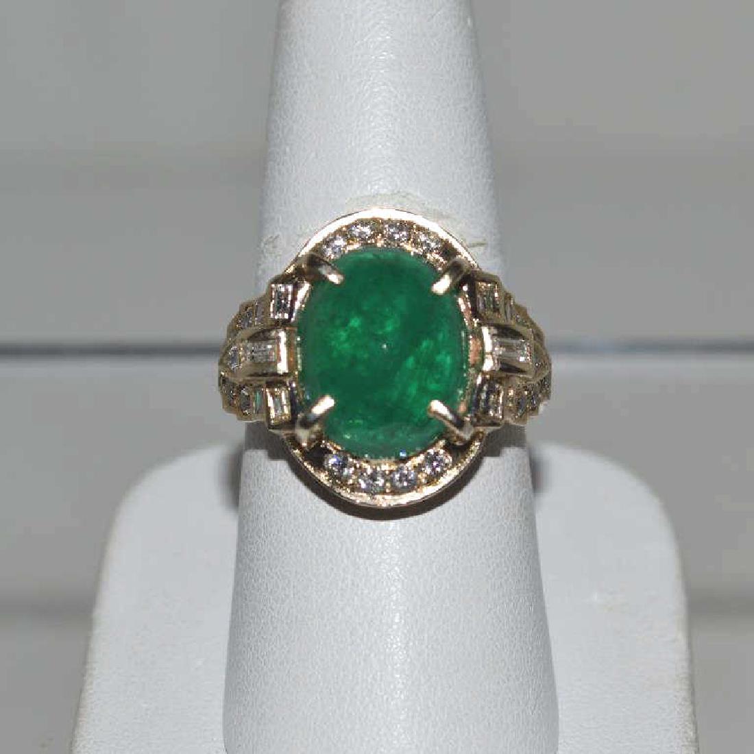 14kt yellow gold emerald and diamond ring (1 of 6)