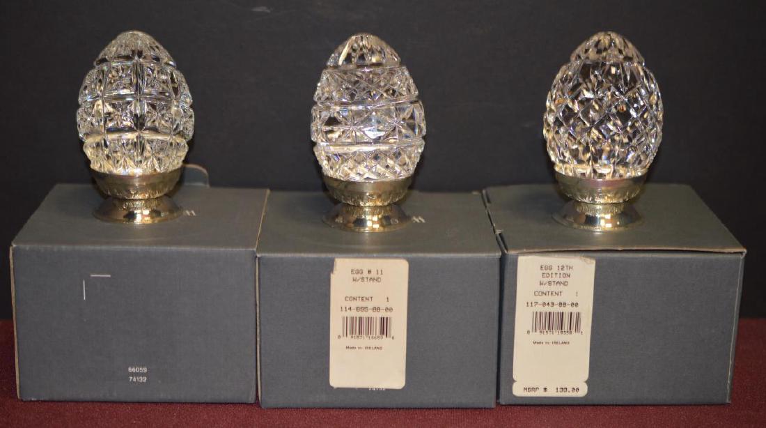 3 Waterford Crystal Eggs w/Stands & Boxes (1 of 3)