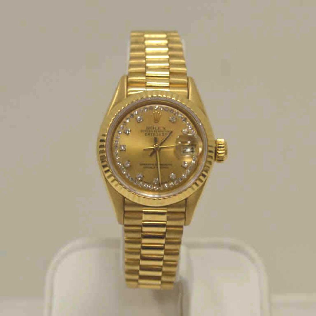 Ladies 18kt yellow gold Rolex President watch. (1 of 5)