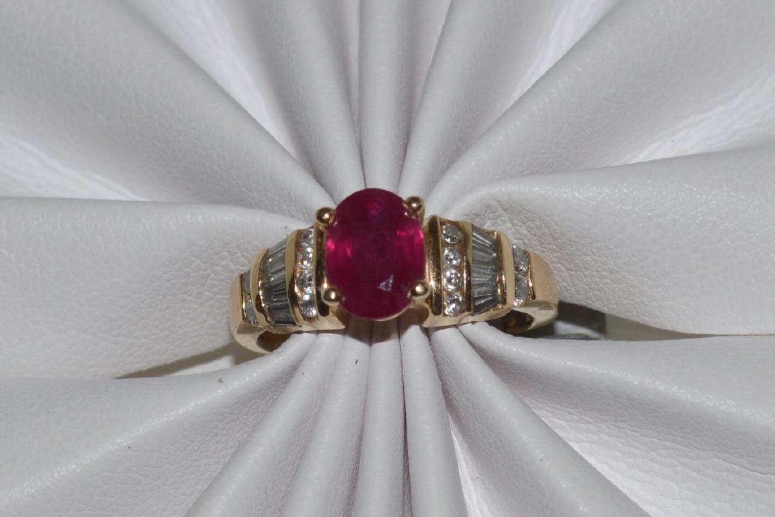 14kt yellow gold ruby and diamond ring (1 of 5)