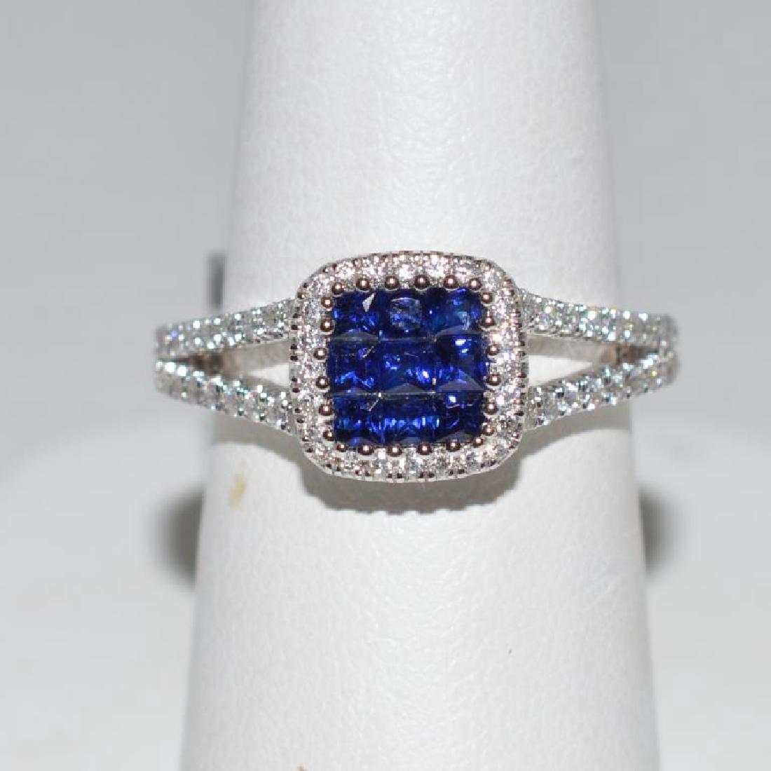 14kt white gold sapphire and diamond fashion ring (1 of 5)