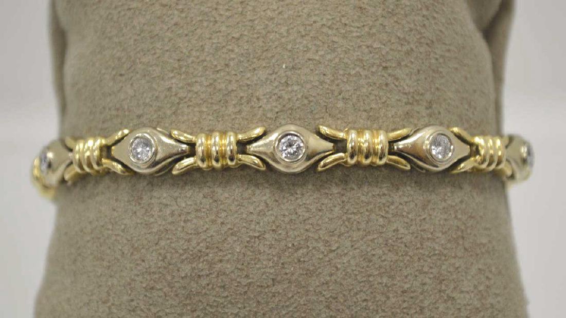 14kt yellow gold diamond tennis bracelet (1 of 3)