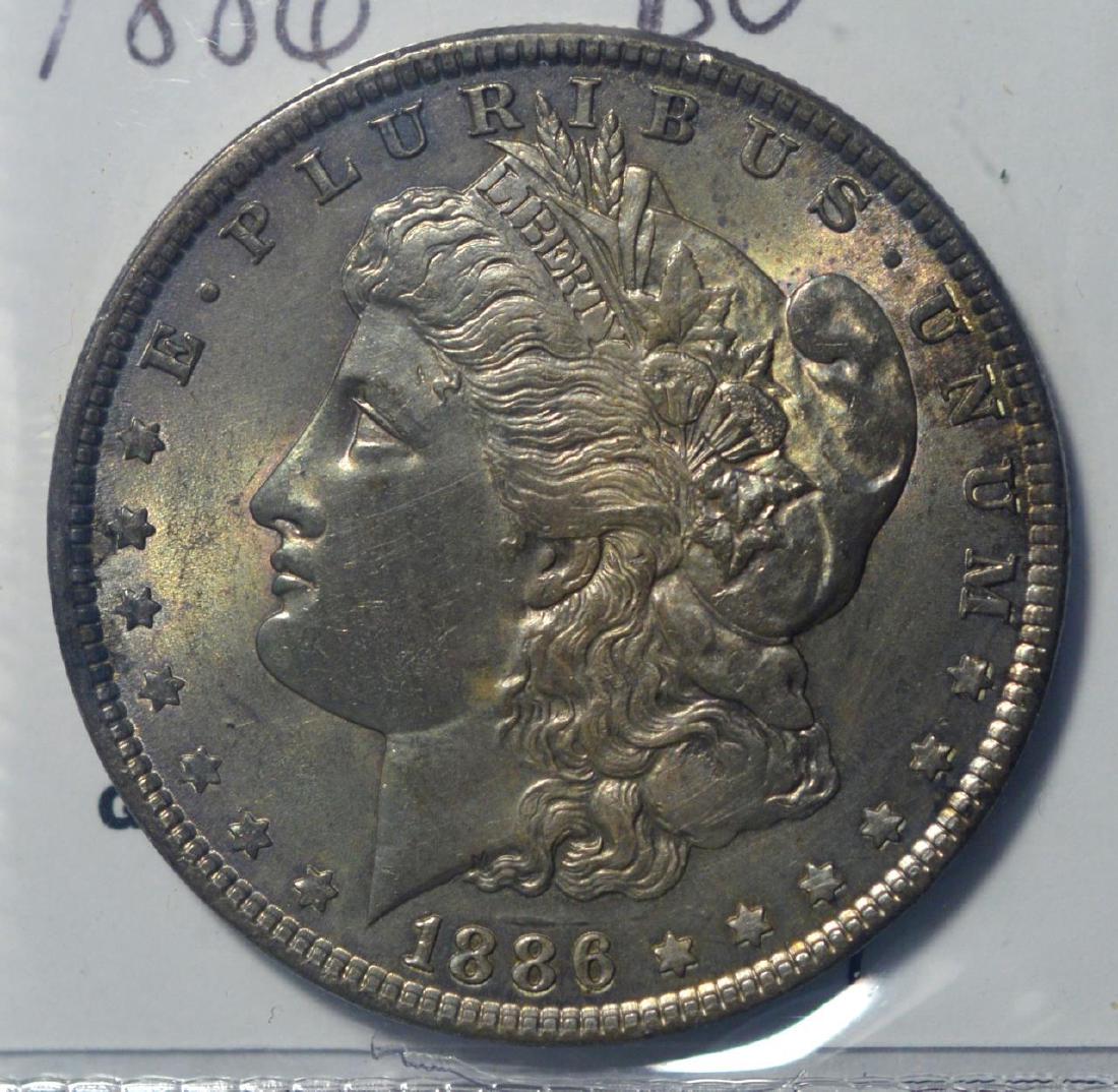 1886 Morgan Silver Dollar BU, Dark (1 of 3)
