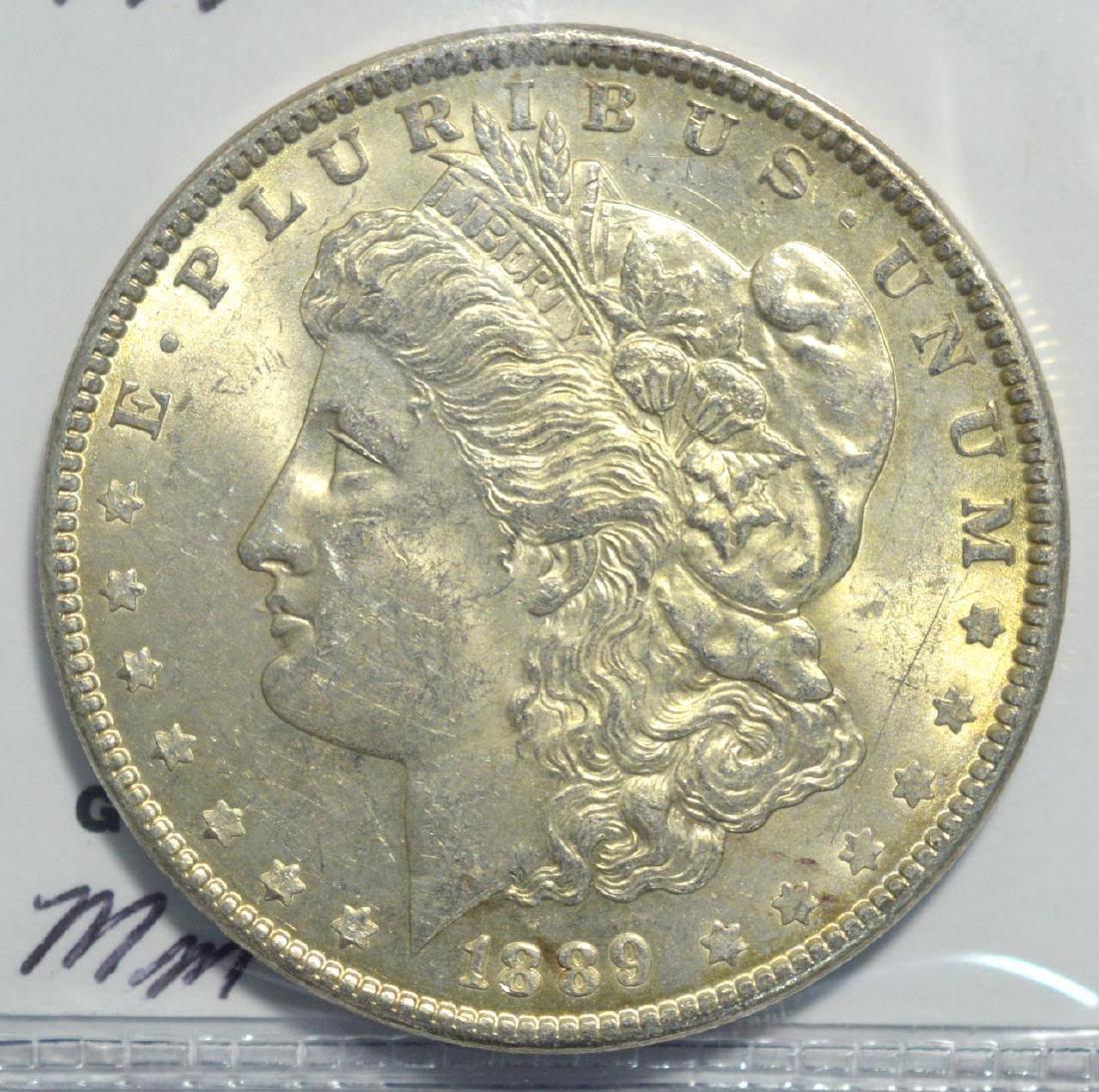 1889 Morgan Silver Dollar BU (1 of 3)
