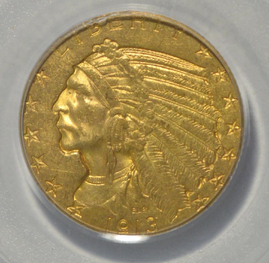 1913 $5 Indian Head Gold Half Eagle PCGS MS 61 (1 of 3)