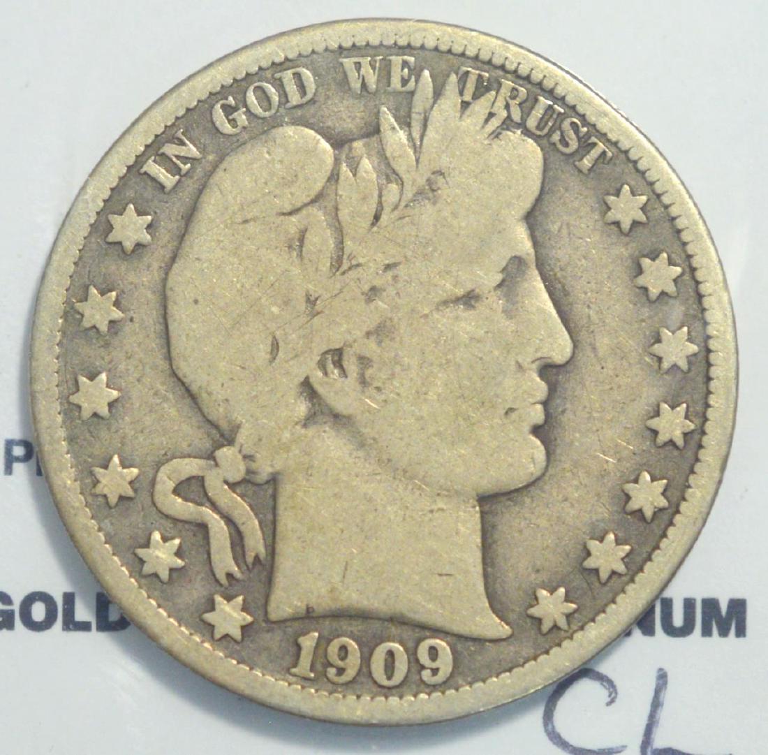 1909 Barber Half Dollar VG (1 of 3)