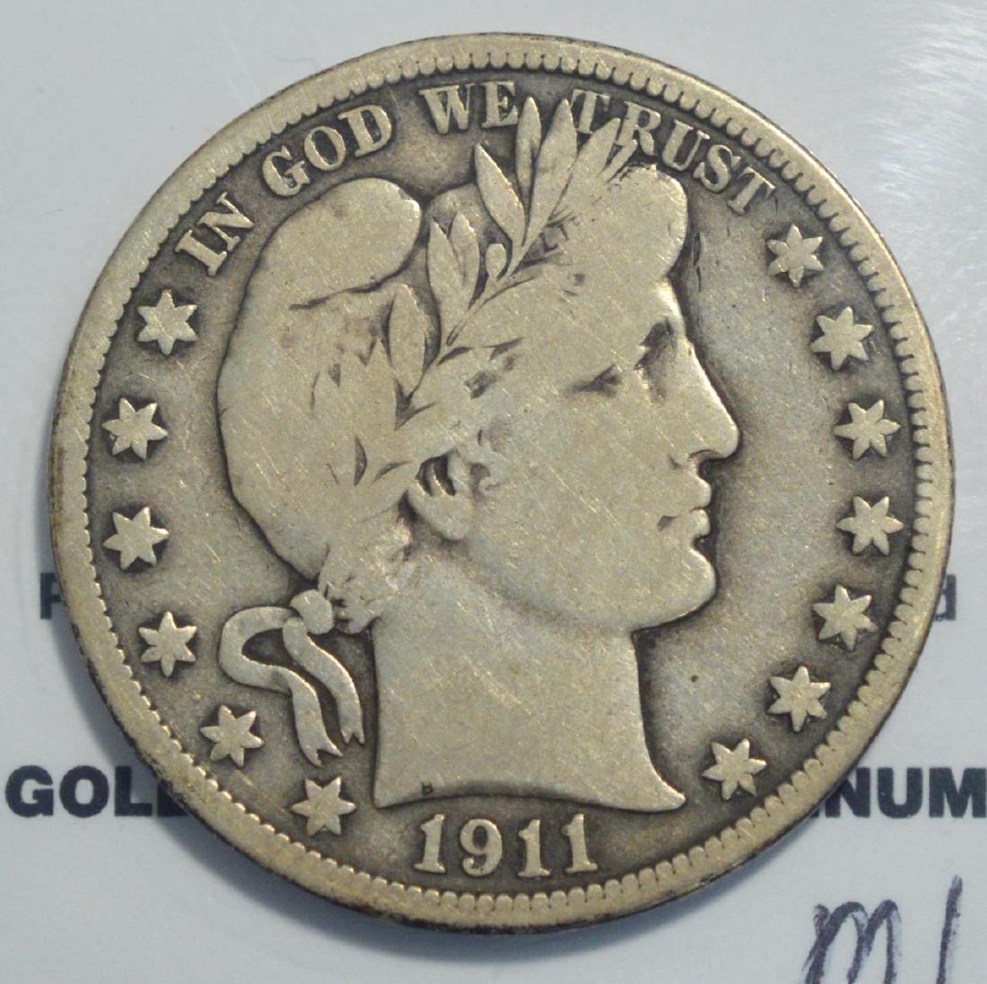 1911 Barber Half Dollar VG (1 of 3)