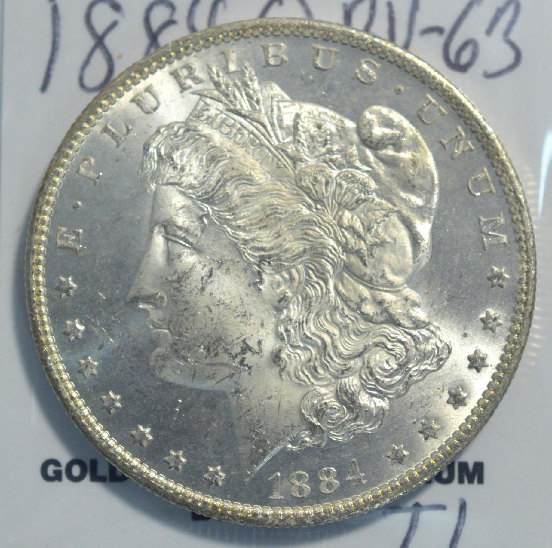 1884-O Morgan Silver Dollar BU-63 (1 of 3)
