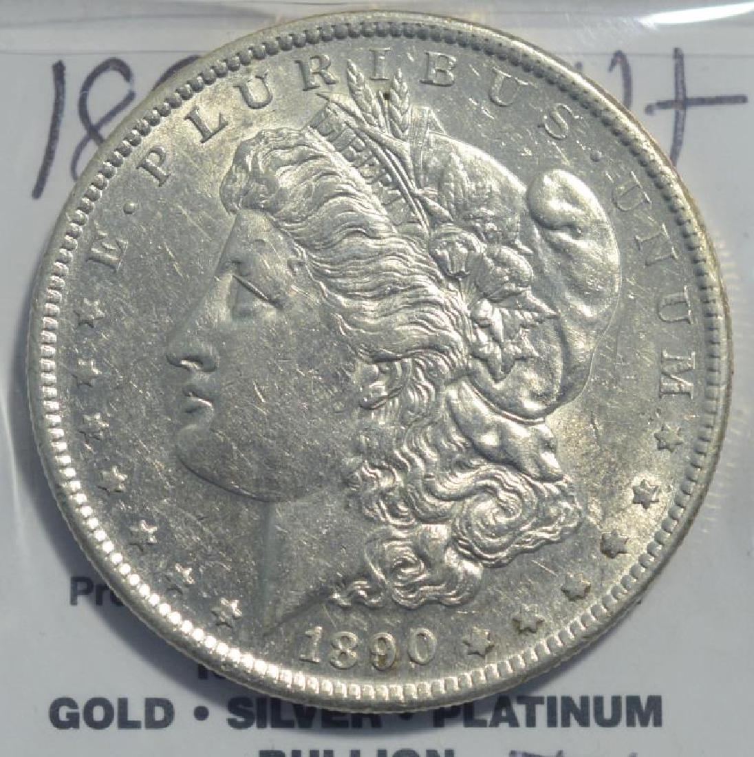 1890-S Morgan Silver Dollar AU+ (1 of 3)