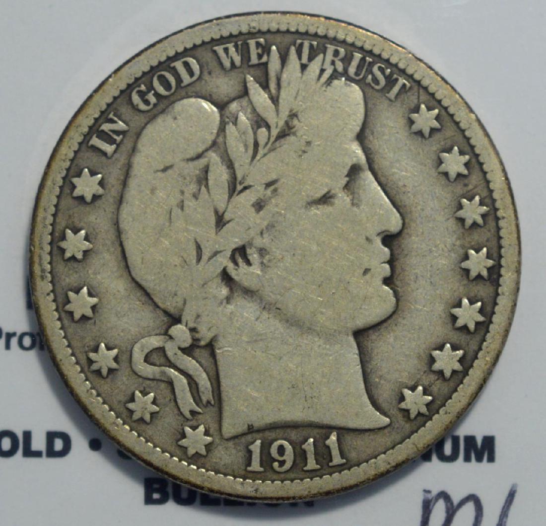 1911-D Barber Half Dollar VG (1 of 3)