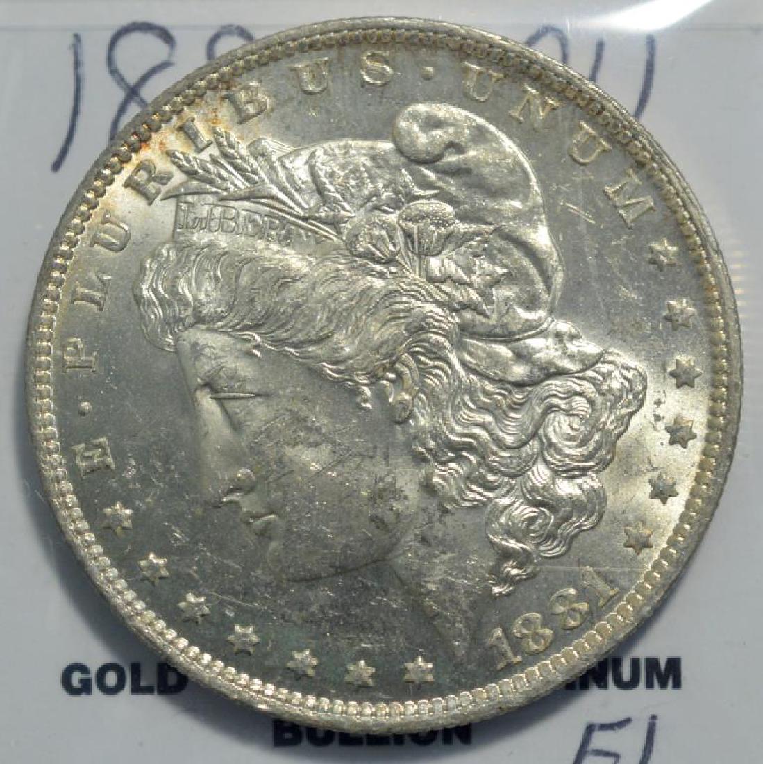 1881-O Morgan Silver Dollar BU (1 of 3)
