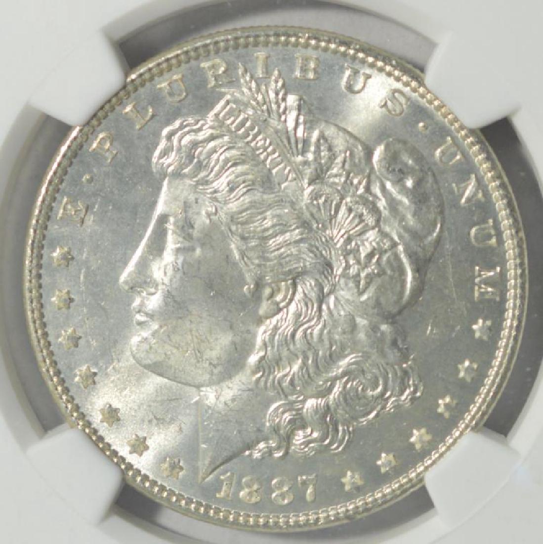 1887 Morgan Silver Dollar NGC MS 63 Red Flag Label (1 of 3)