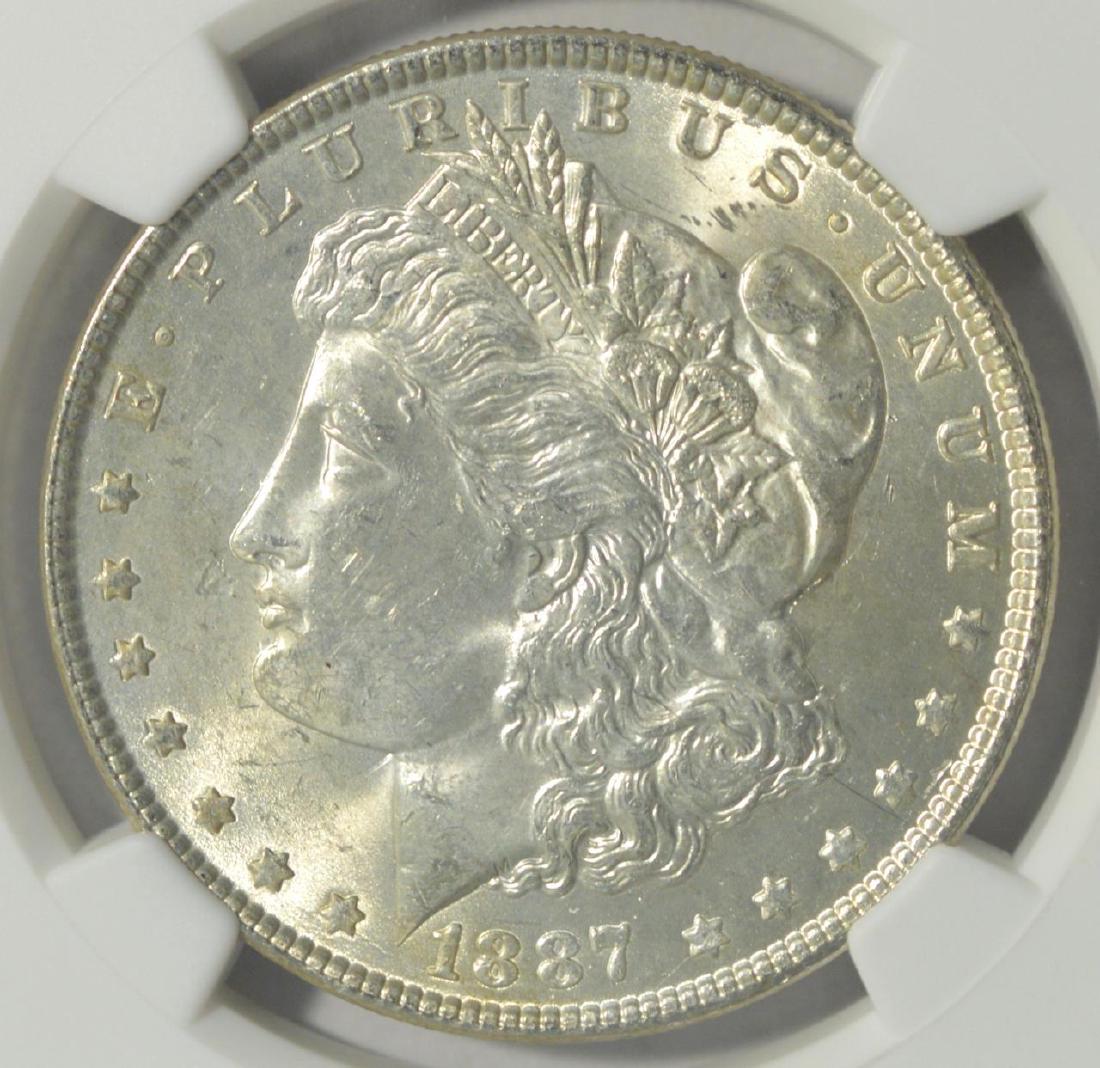 1887 Morgan Silver Dollar NGC MS 63 Red Flag Label (1 of 3)