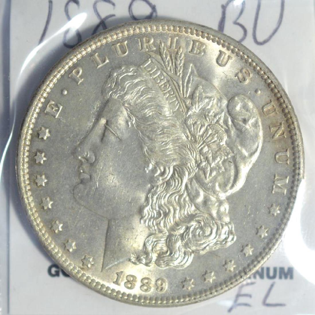 1889 Morgan Silver Dollar BU (1 of 3)