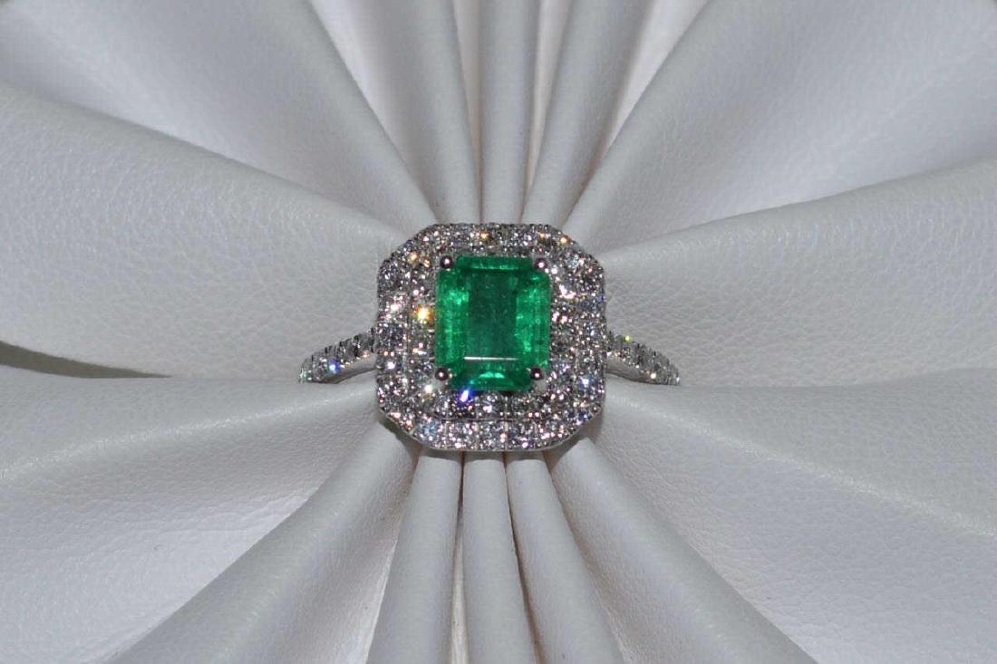 Platinum emerald and diamond ring (1 of 6)