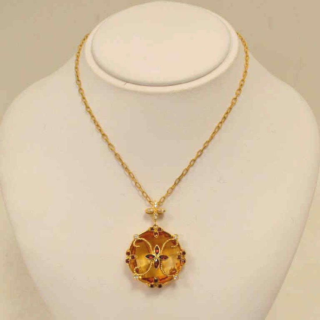18kt citrine necklace by Gabriel & Co. (1 of 4)
