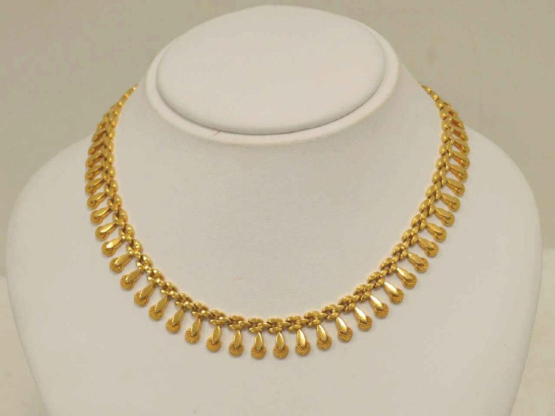 18kt yellow gold fancy link collar necklace (1 of 4)